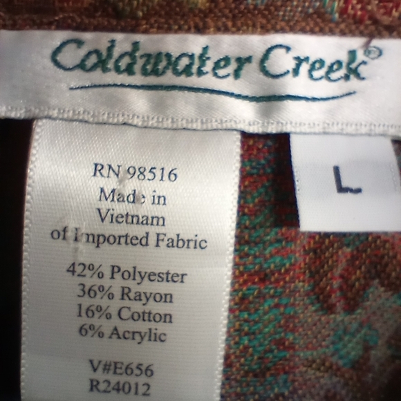 Coldwater Creek Women's Large Tapestry Brocade Jacket Blazer Floral Cottagecore. - Picture 12 of 12